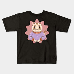 Cute Cat Grandma Kids T-Shirt